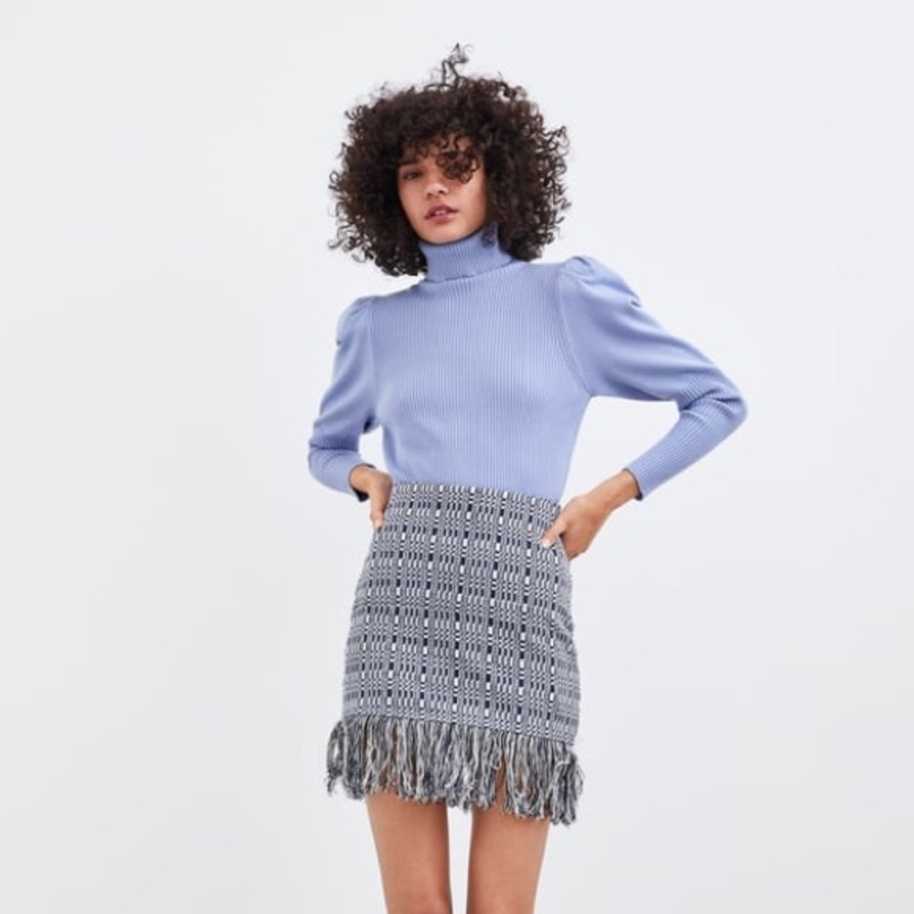 Zara fringed mini skirt